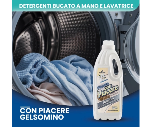 Con Piacere – Detersivo Lavatrice Gelsomino 2 LT | Bucato Pulito e Profumato - CT DA 8 PZ