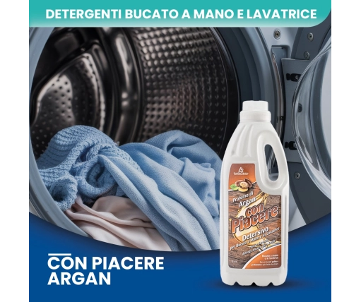 Con Piacere – Detersivo Lavatrice Argan 2 LT | Bucato Pulito e Profumato - CT DA 8 PZ