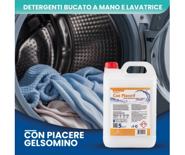 Con Piacere Gelsomino 5 LT – Detergente Lavatrice E Bucato a Mano - CT DA 2 PZ