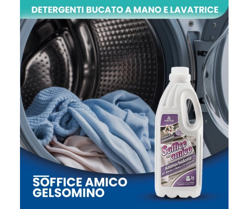 Soffice Amico – Ammorbidente Bucato Gelsomino 2 LT | Morbidezza e Freschezza - CT DA 8 PZ