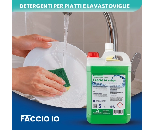 Faccio Io – Detergente per Stoviglie e Bicchieri al Limone 5 LT  - CT DA 2 PZ