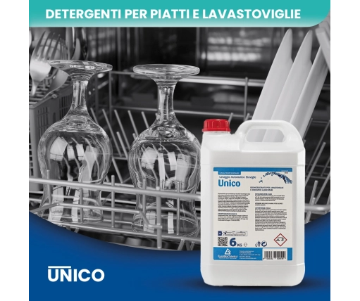 Unico – Disincrostante Lavastoviglie Professionale Super Concentrato 6 KG - CT DA 2 PZ