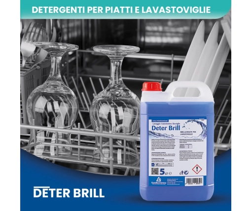Deterbrill – Brillantante Lavastoviglie Professionale Acque Dure 5 LT -  CT DA 2 PZ