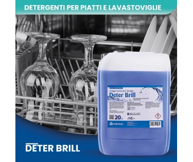Deterbrill – Brillantante Lavastoviglie Professionale Acque Dure - TANICA DA 20 LT
