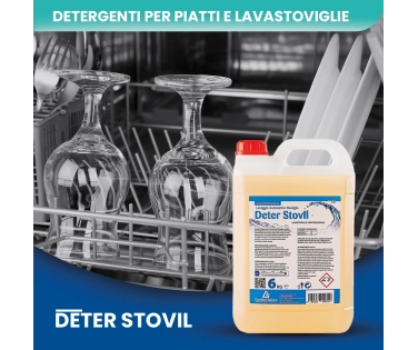 Deter Stovil – Detergente Lavastoviglie Professionale Super Concentrato 6 KG  - CT DA 2 PZ