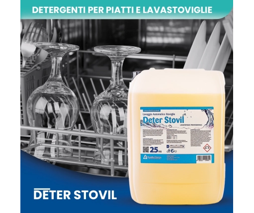 Deter Stovil – Detergente Lavastoviglie Professionale Super Concentrato - TANICA DA 25 KG