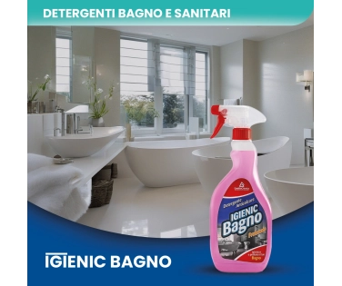 Igienic Bagno - Detergente Igienizzante Anticalcare Antiacqua per Bagno e Rubinetteria 750 ML - CT DA 12 PZ