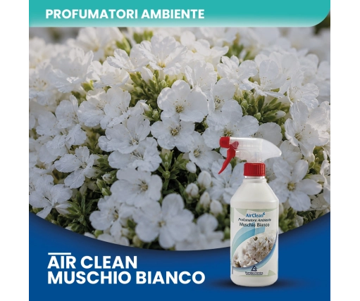 Air Clean Muschio Bianco - Profumatore ambiente a lunga durata 500 ML - CT DA 12 PZ