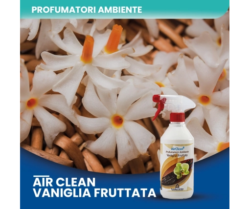 Air Clean Vaniglia Fruttata - Profumatore ambiente a lunga durata 500 ML - CT DA 12 PZ