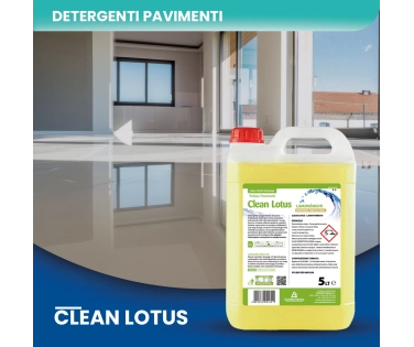 Clean Lotus - Detergente Lavapavimenti Ad Azione Brillantante Profumato ai Fiori di Loto - 5 LT - CT DA 2 PZ
