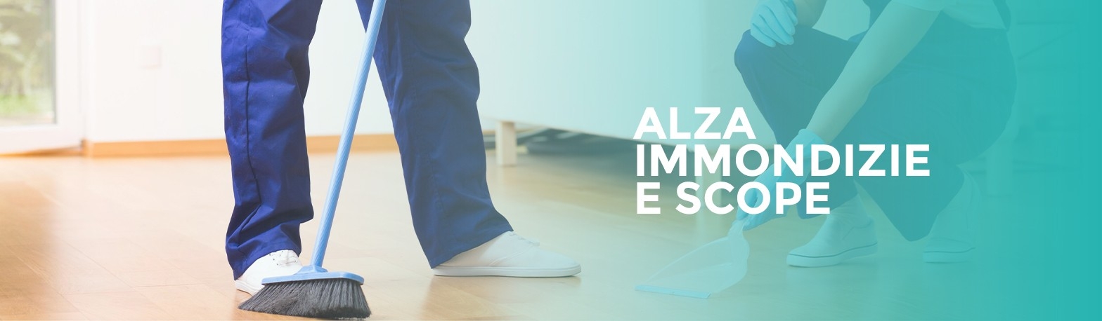 Alza immondizie e scope